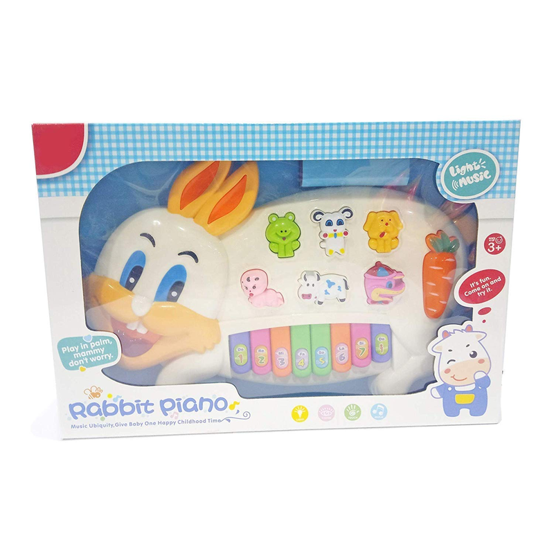 Baby Musical Piano Learning Rabbit with Animals Sounds & Led Lights (8 Keys)