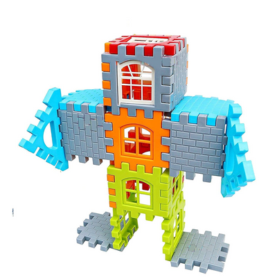 My Happy House Building Blocks Toys with Attractive Windows and Smooth Rounded Edges (72 Pc)