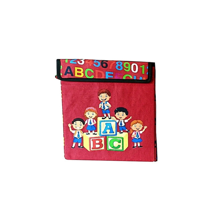 ABCD Red Printed Foldable Storage Box with Flip Top Lid (1-5 Years)