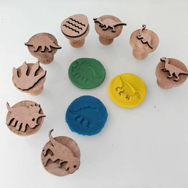 Dino Play Dough Stamp Set | Stamp Set of 9