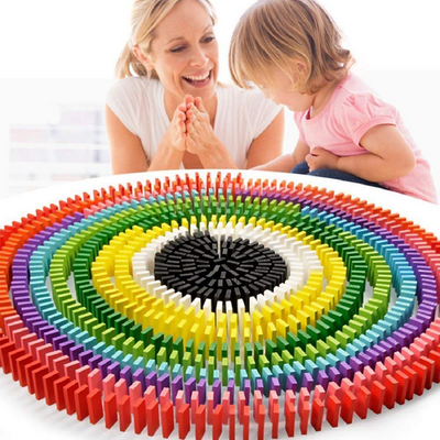 12 Colour Wooden Domino Toy for Kids - Educational Blocks Activity Game (240 Pieces)