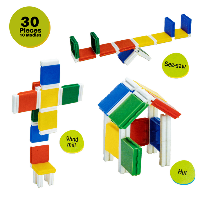 Little Talent Building Blocks - 12 Squares & 18 Sticks (3-7 Years)