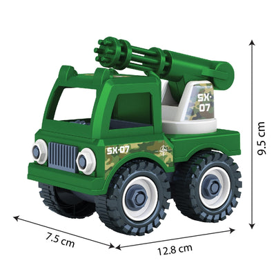 Mighty Machines Buildables-Gun Truck| Build & Combine Vehicle| Easy To Build Pull Back & Friction Vehicle