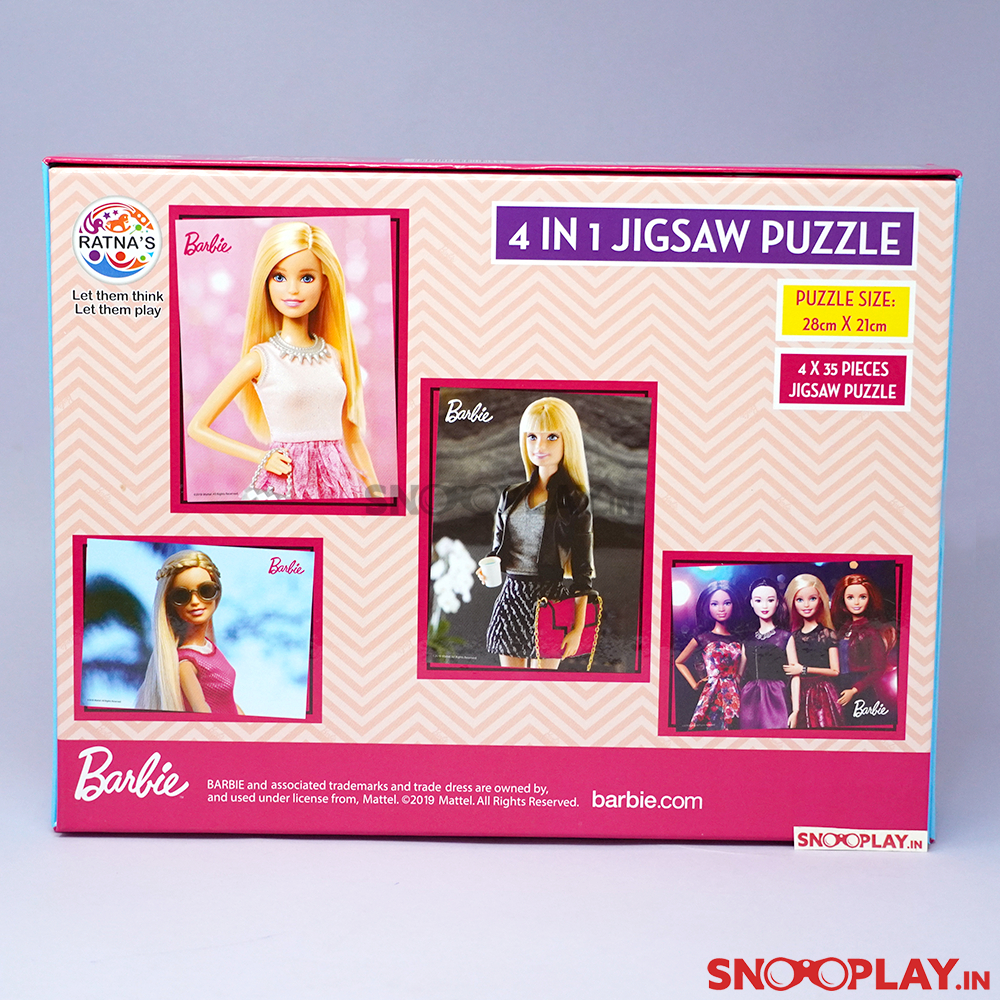 4-in-1 Barbie Doll Jigsaw Puzzle (140 Pieces)