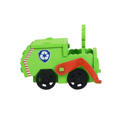 Li'l Wizards Paw Patrol Rocky Build N' Play ,Easy To Build 3D Foam Vehicle-Moving Wheels