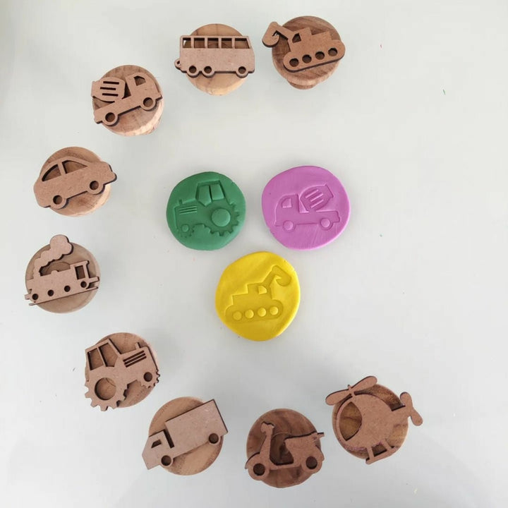 Vehicle Play Dough Stampers Set | Stamp Set of 9