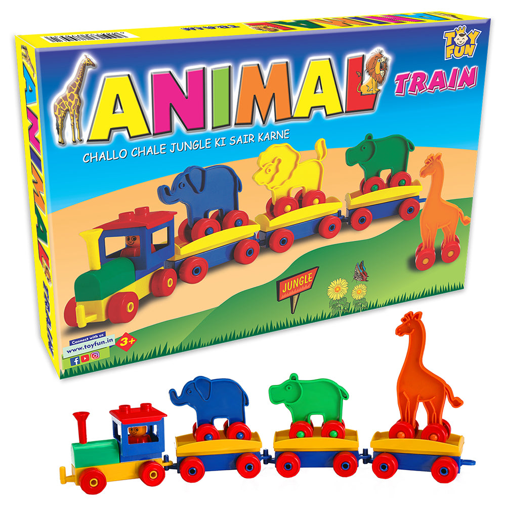 Animal Train Building Block Set - 45 Pieces (1.5-4 Years)