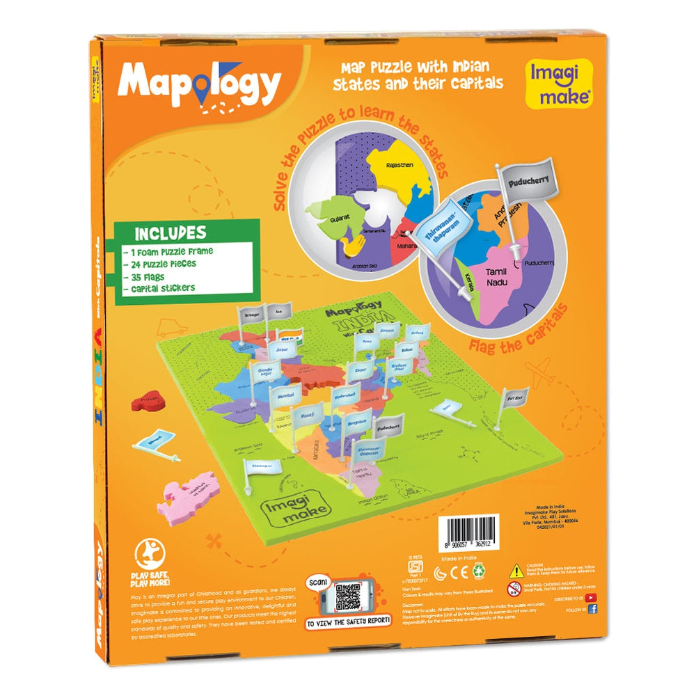 Mapology India with Capitals Puzzle Frame Set