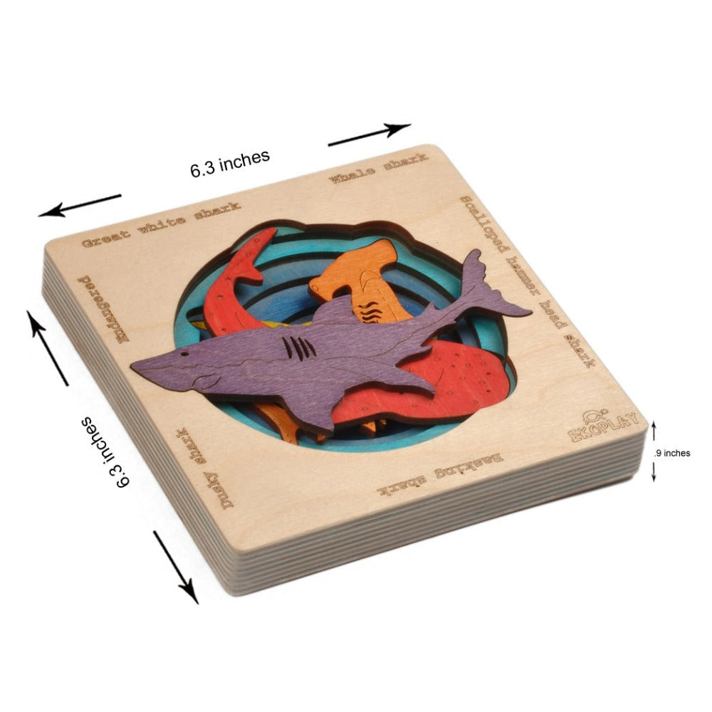 Endangered Sharks - Wooden Puzzle