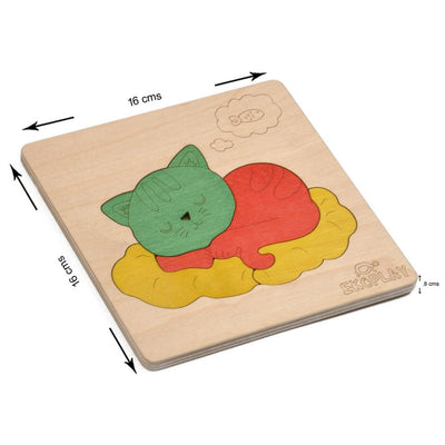 Cat on a Mat - Wooden puzzle