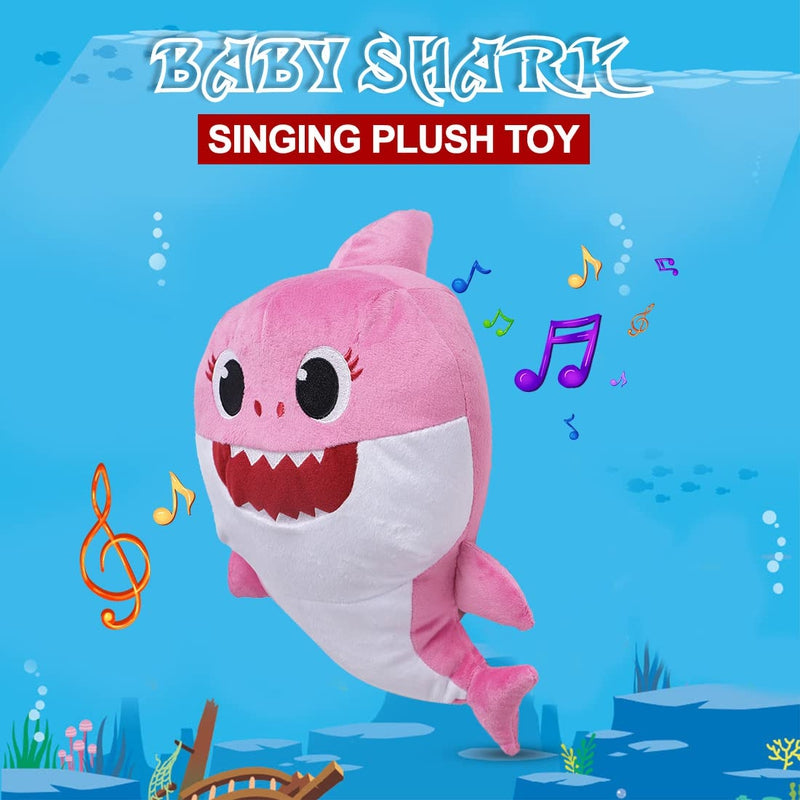 Baby Shark Singing Plush Toy - 8 Inch (6 Months - 7 Years) | Pink