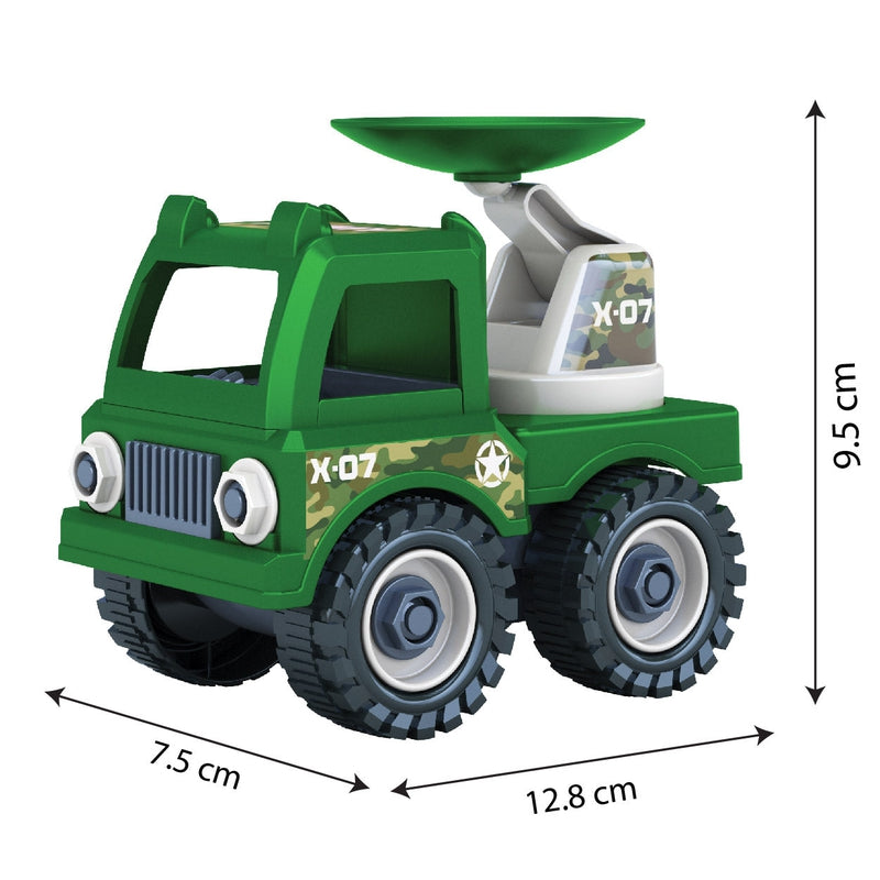 Mighty Machines Buildables-Mobile Radar| Build & Combine Vehicle| Easy To Build Pull Back & Friction Vehicle