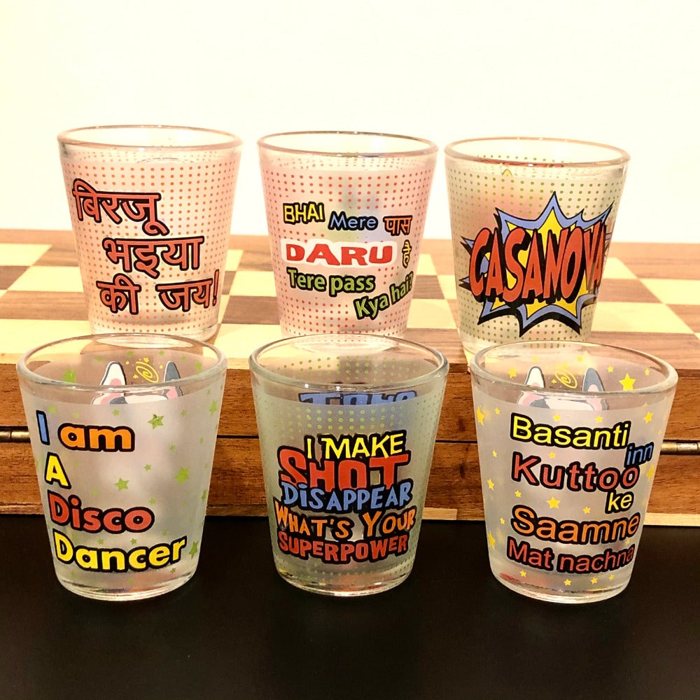 Quirky Shot Glasses With Funky Prints