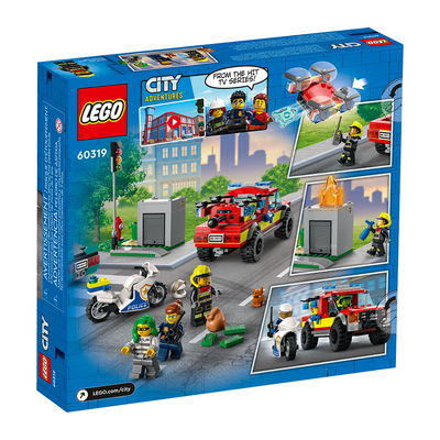 Lego City Fire Rescue & Police Chase Construction Set (60319)