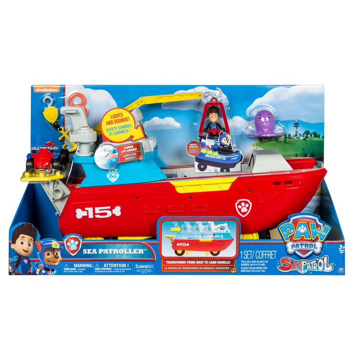 Paw Patrol 2-in-1 Mode Sea Patroller With The Moveable Crane & Attachable cage