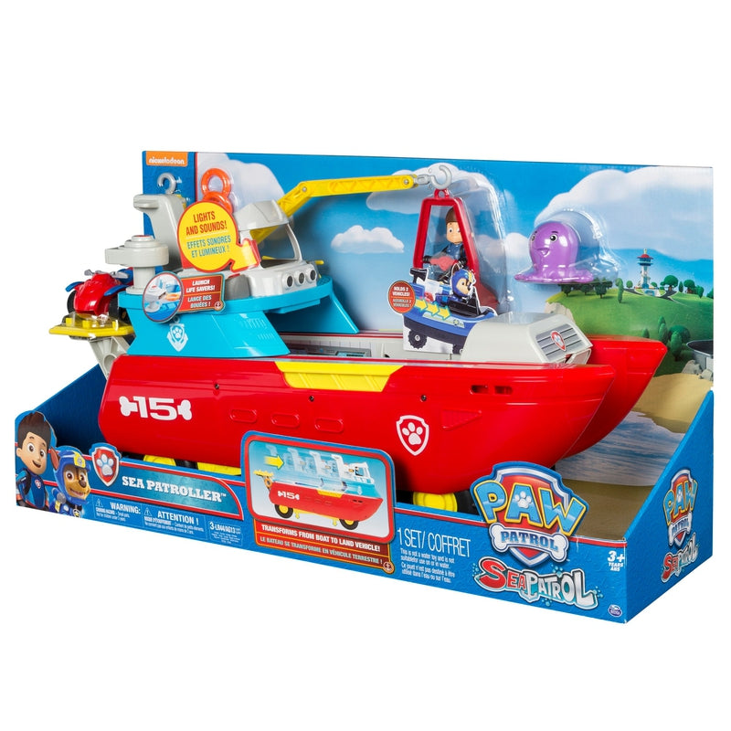 Paw Patrol 2-in-1 Mode Sea Patroller With The Moveable Crane & Attachable cage