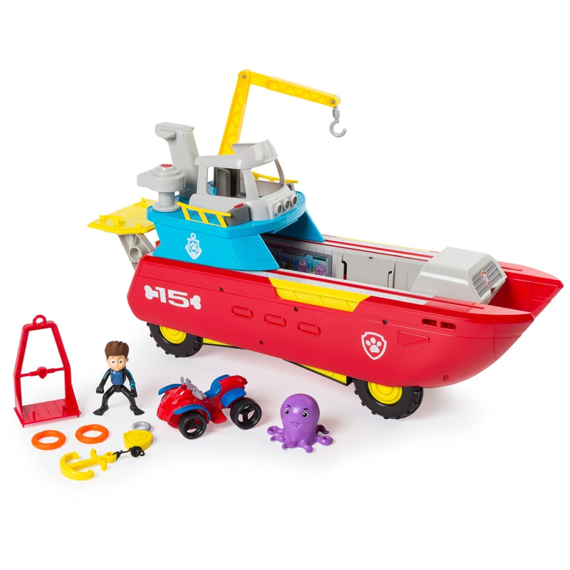 Paw Patrol 2-in-1 Mode Sea Patroller With The Moveable Crane & Attachable cage