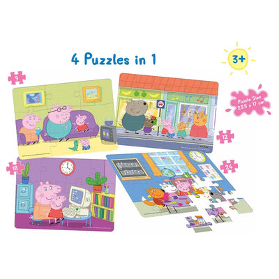 Peppa Pig - 4 in 1 Puzzle - 9, 12, 18 & 24 Pieces