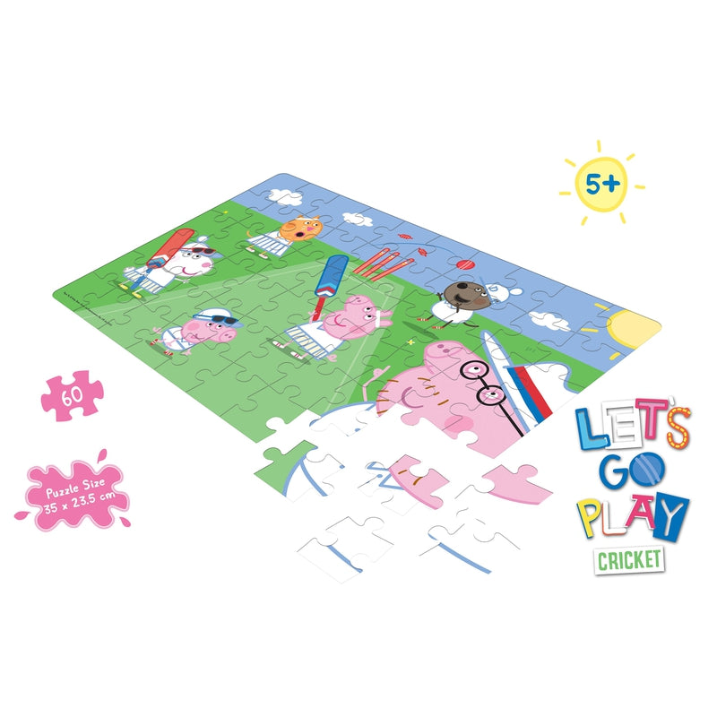 Peppa Pig Playing Cricket - 60 Pieces Puzzle