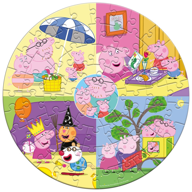 Peppa Pig - 66 Pieces Round Puzzle