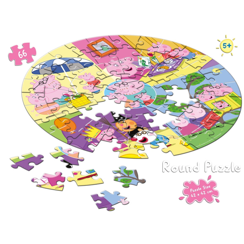 Peppa Pig - 66 Pieces Round Puzzle