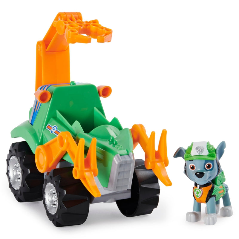 Paw Patrol Dino Rescue Rocky’s Deluxe Rev Up Vehicle With Mystery Dinosaur Figure