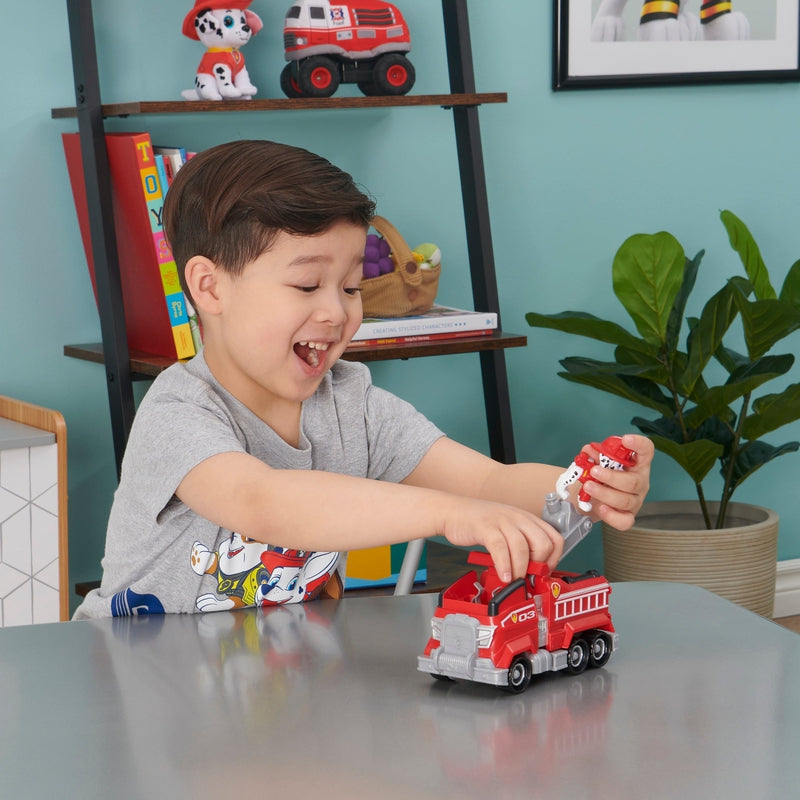 Paw Patrol Marshall’s Deluxe Movie Transforming Fire Truck Toy Car with Collectible Action Figure