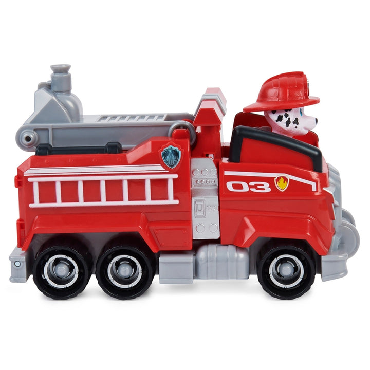 Paw Patrol Marshall’s Deluxe Movie Transforming Fire Truck Toy Car with Collectible Action Figure