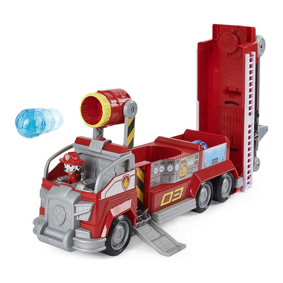 Paw Patrol Marshall’s Transforming Movie City Fire Truck with Extending Ladder, Lights, Sounds and Action Figure Toy