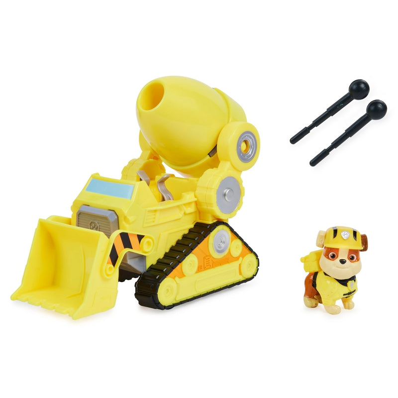 Paw Patrol, Rubble’s Deluxe Movie Transforming Toy Car with Collectible Action Figure