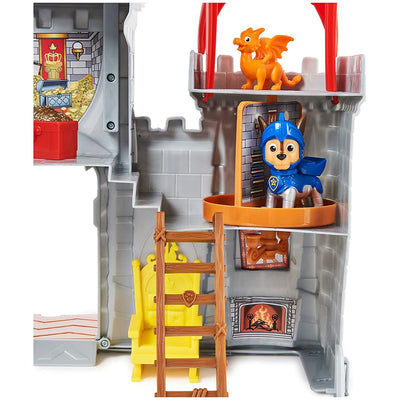 PAW Patrol Chase Rescue Knights Castle HQ Transforming 11 Pcs Playset with Chase and Mini Dragon Draco Action Figures