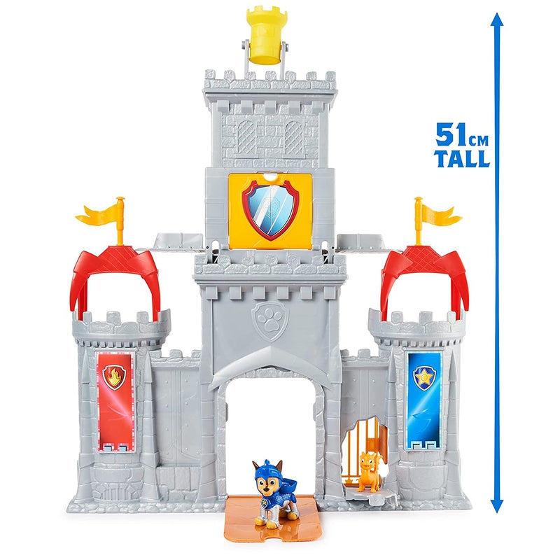 PAW Patrol Chase Rescue Knights Castle HQ Transforming 11 Pcs Playset with Chase and Mini Dragon Draco Action Figures