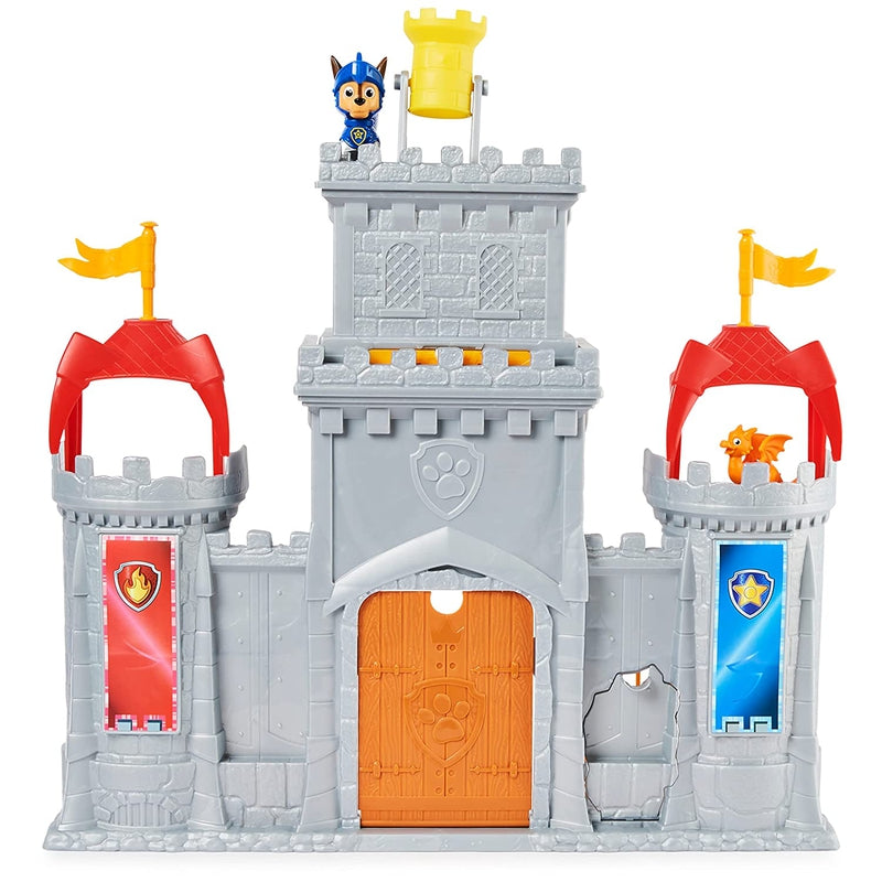 PAW Patrol Chase Rescue Knights Castle HQ Transforming 11 Pcs Playset with Chase and Mini Dragon Draco Action Figures