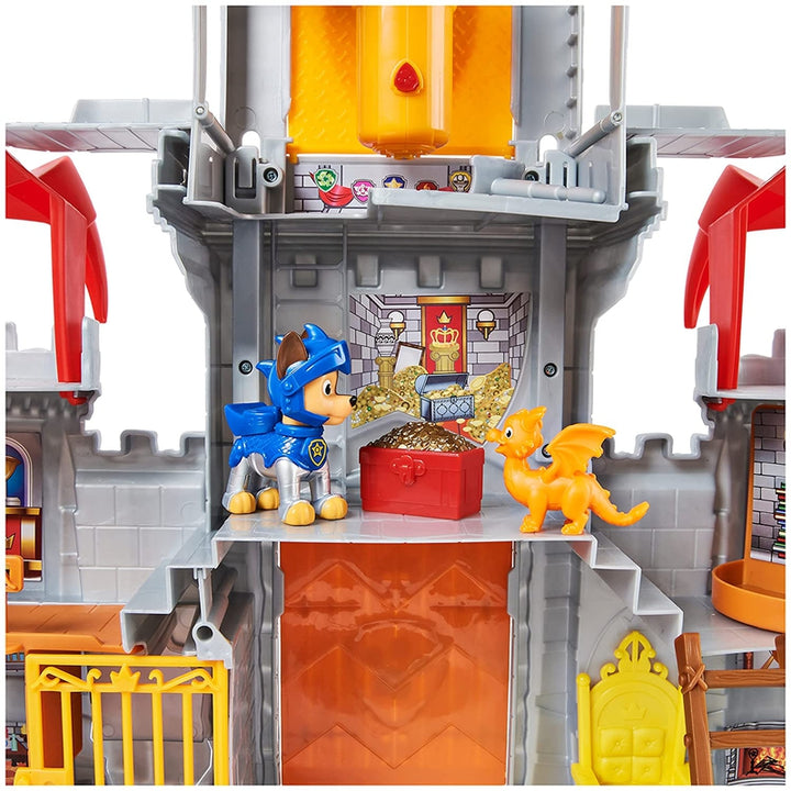 PAW Patrol Chase Rescue Knights Castle Playset - 11 Piece Set with Chase & Dragon Draco Figures (3-7 Years)