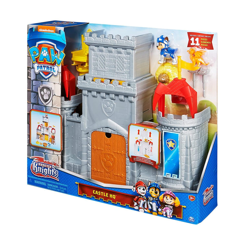 PAW Patrol Chase Rescue Knights Castle Playset - 11 Piece Set with Chase & Dragon Draco Figures (3-7 Years)