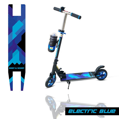 Gaming Hoot and Scoot Tri Scooter with Water Bottle for Kids & Adults 2 Wheels Steel Frame Large Foldable & Height Adjustable Handle Runner Scooter Capacity