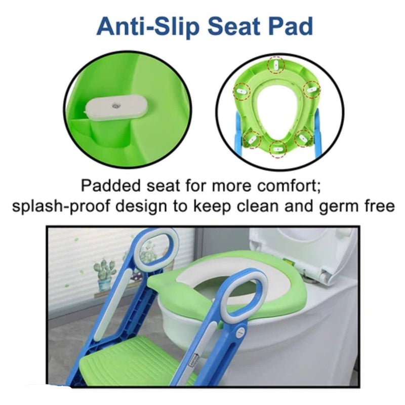 Foldable Potty Training Seat with Safe Handrails & Ladder (1-4 Years)