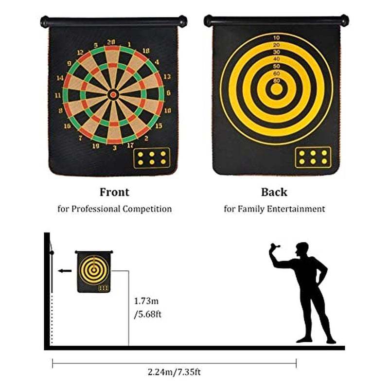 Double Faced Portable and Foldable Dart Game (12-Inch)