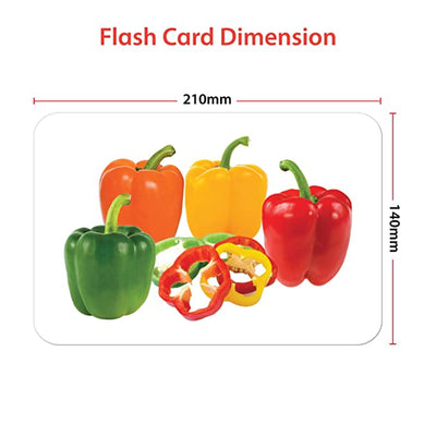 Pack of 3 (Group 1) Fruits, Vegetables & Body Parts Flash Cards for Kids