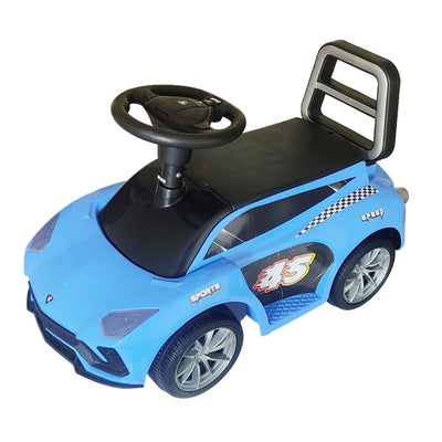 Ride on & Push Car with Horn, Steering, Backrest and Under Seat Storage - Blue