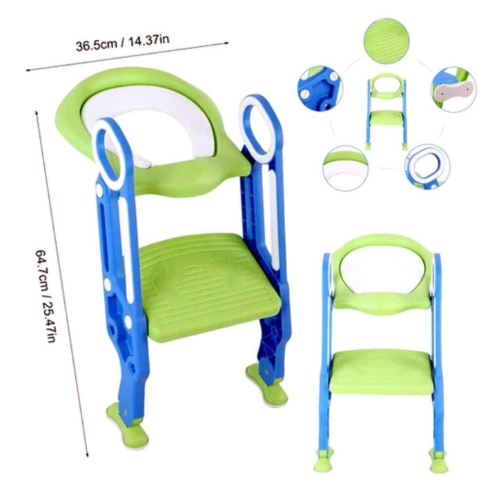 Foldable Potty Training Seat with Safe Handrails & Ladder (1-4 Years)