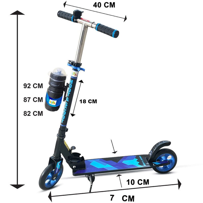 Gaming Hoot and Scoot Tri Scooter with Water Bottle for Kids & Adults 2 Wheels Steel Frame Large Foldable & Height Adjustable Handle Runner Scooter Capacity