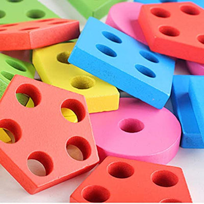 Wooden Geometric Shape Sorter Stacking Puzzle (5 Shapes)