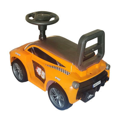 Ride on & Push Car with Horn, Steering, Backrest and Under Seat Storage - Orange