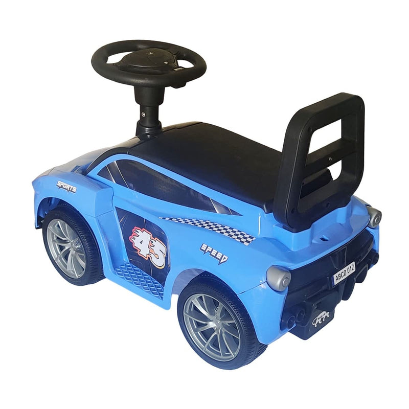 Ride on & Push Car with Horn, Steering, Backrest and Under Seat Storage - Blue