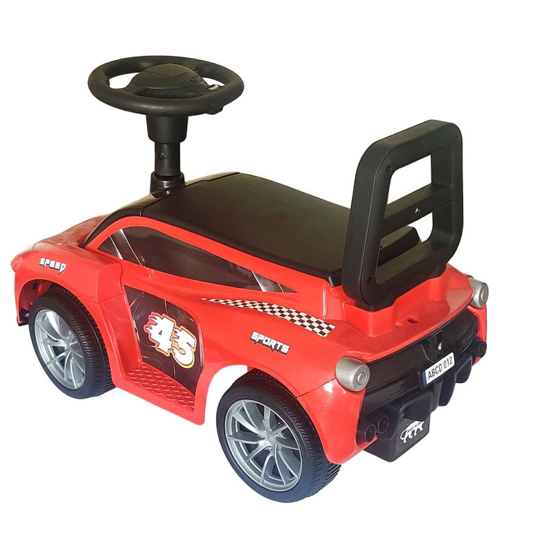 Ride on & Push Car with Horn, Steering, Backrest and Under Seat Storage - Red