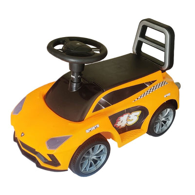 Ride on & Push Car with Horn, Steering, Backrest and Under Seat Storage - Orange