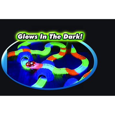 Magic Glow in The Dark Track Toy for Boy Kids 11 Feet of Track with Led Light-Up Race Car, Multicolor Racing Game