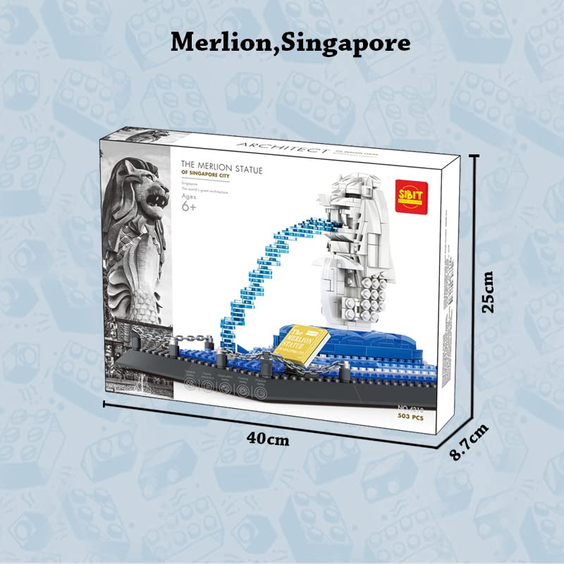 Singapore Merlion Model Building Block Set (503 Pieces)