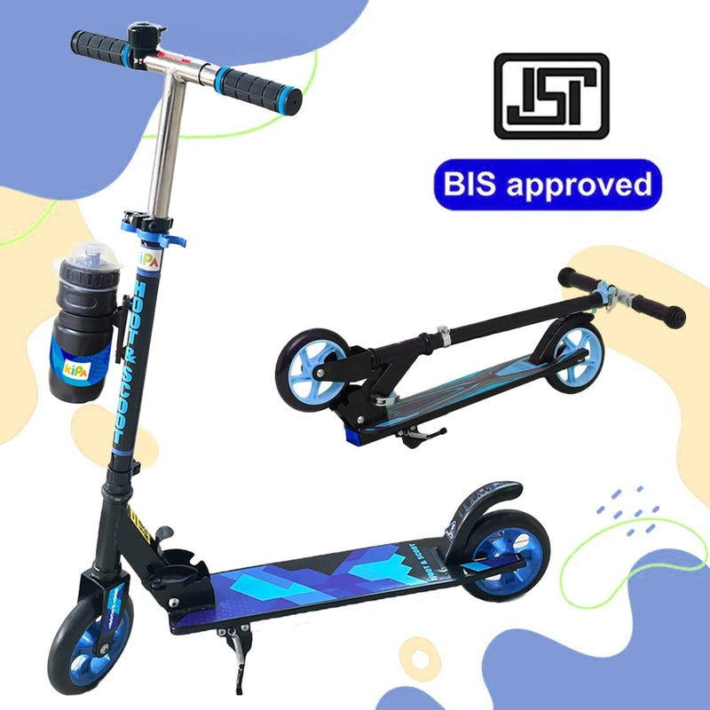 Gaming Hoot and Scoot Tri Scooter with Water Bottle for Kids & Adults 2 Wheels Steel Frame Large Foldable & Height Adjustable Handle Runner Scooter Capacity